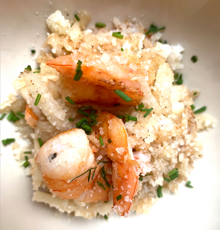 JICAMA NOODLES SHRIMP PARMIGIANA EaturXica